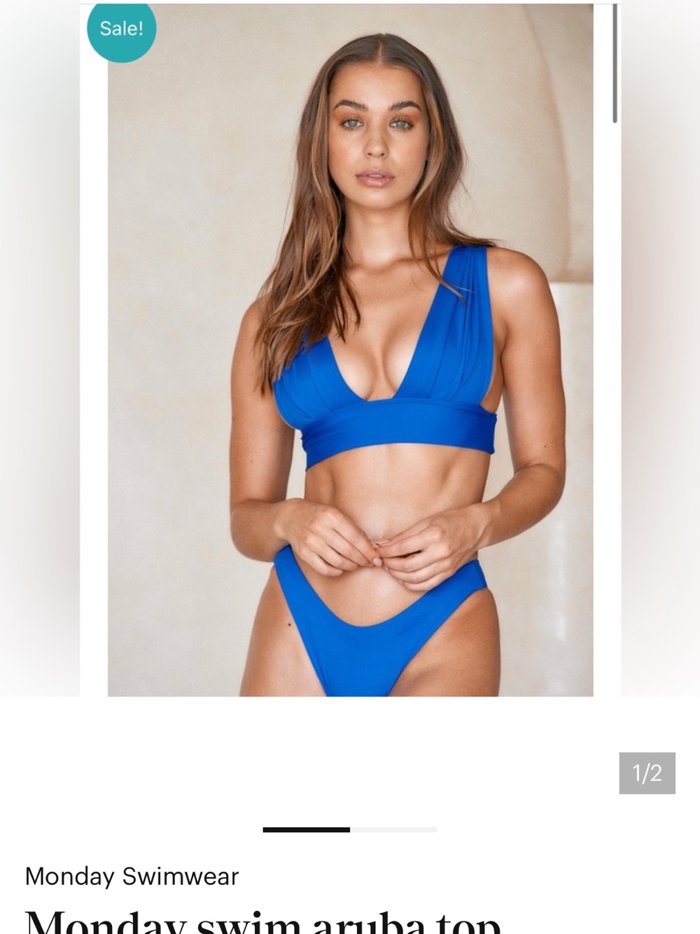 Monday Swimwear Aruba Top - and string bikini Bright Blue